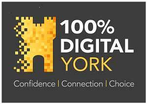 100% Digital York logo. Confidence, Connection, Choice.